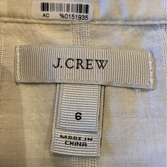 J. Crew women’s size 6 Off-White Long Sleeve Embroidered Boho Style Top - Picture 4 of 6